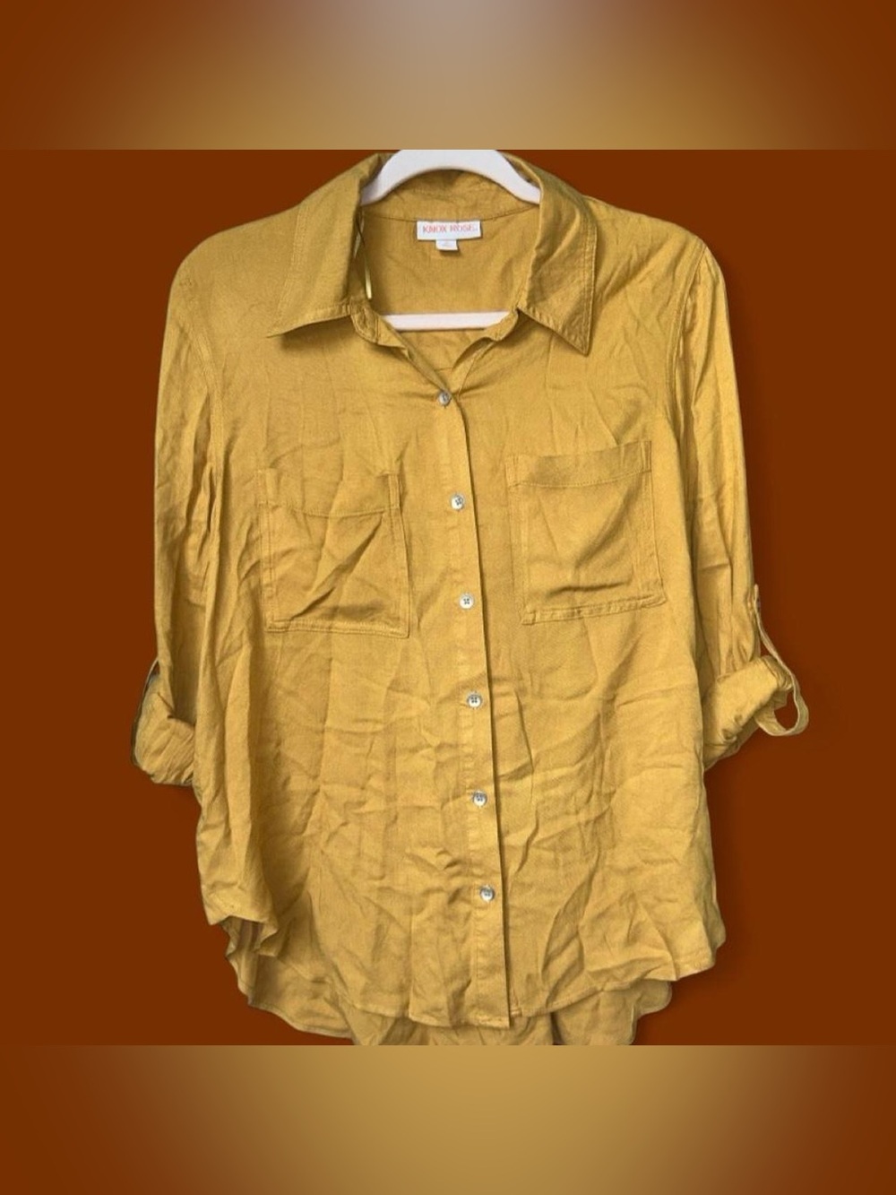 Knox Rose Mustard Yellow Button-Down Shirt